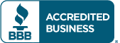 BBB Accredited Business logo with a stylized torch on the left.